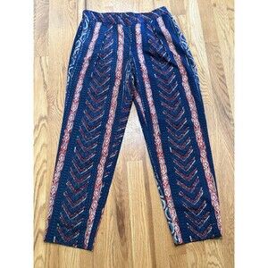 Lauren Ralph Lauren LRL PullOn Lightweight Pants Tribal Boho Pockets Sz 2